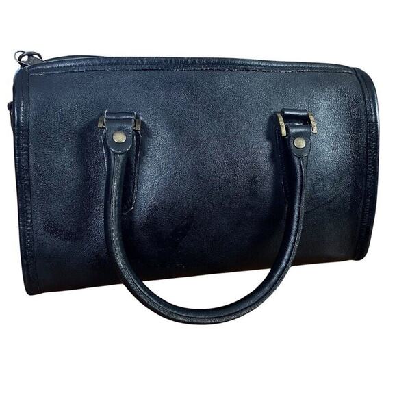 Pelle Studio Womens Black Double Handle Vintage Leather Satchel Purse Handbag - Picture 1 of 16